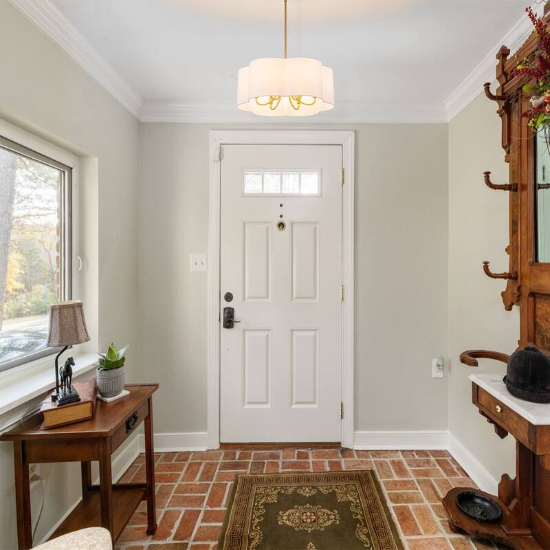 6-Light Dimmable Chandelier with Drum Fabric Shade