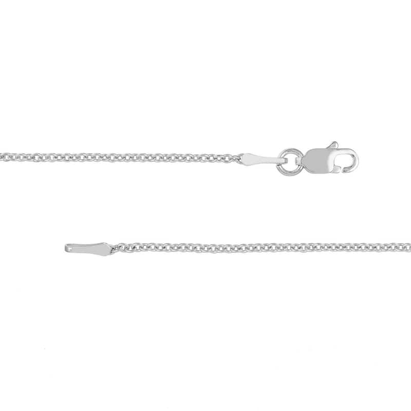 Curata 14k White Gold 1.45mm Hollow Cable Chain Necklace (Lobster)