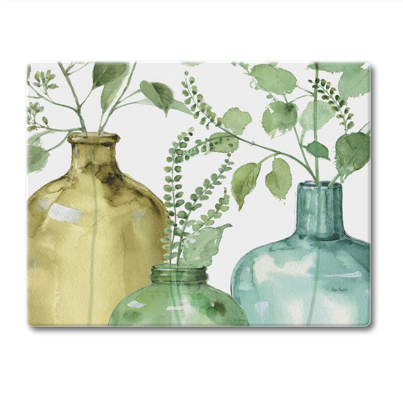 Counterart Glass Cutting Board Counter Saver 10" x 8" - Greenery - 10x8x.054