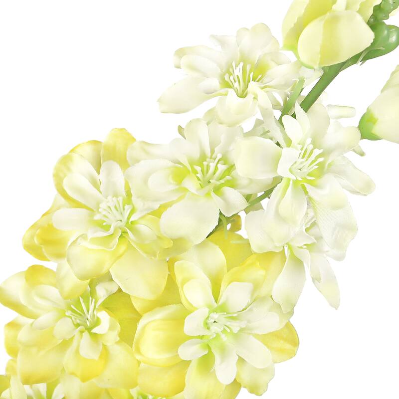 Set of 6 Yellow Artificial Delphinium Flower Stem Spray 34in - 34" L x 4" W x 4' DP