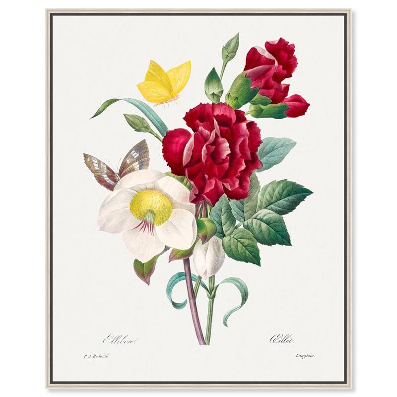 Winter Rose and Carnation Canvas by Art Remedy - Silver - 24" x 30"