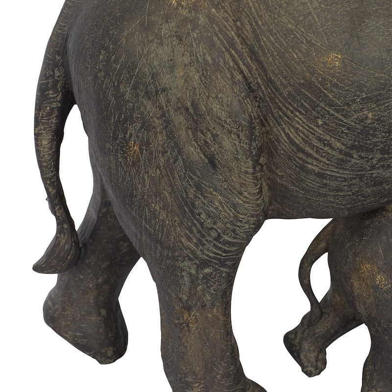 Polystone Elephant Decorative Sculpture - Gray - Roche River Decor