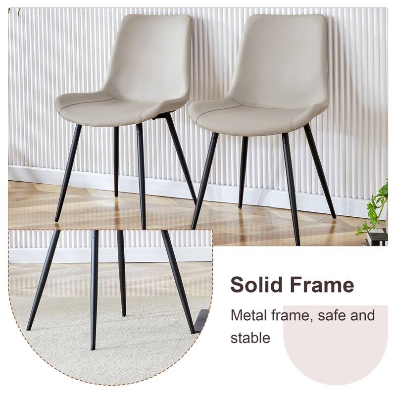 7-Piece Set, 59-71" Extendable Dining Table with PU Upholstered Dining Chairs