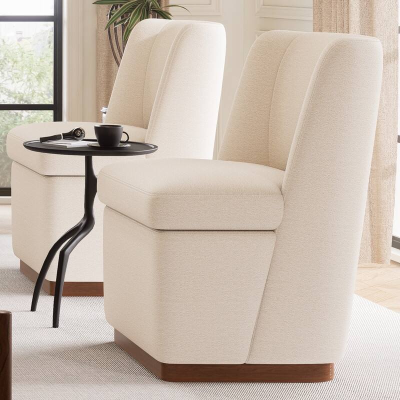 Modern Accent Chair Set of 4, Armless Chairs for Dining Room, Living Room, Bedroom