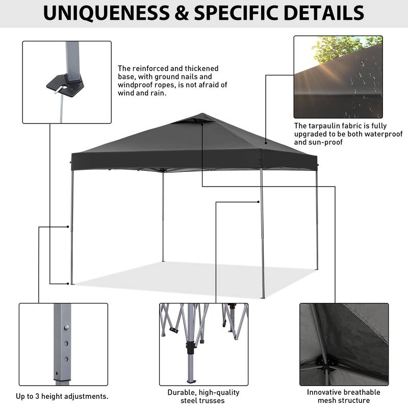 Ainfox 10 x 10 ft Pop-Up Party Canopy Tent Gazebo