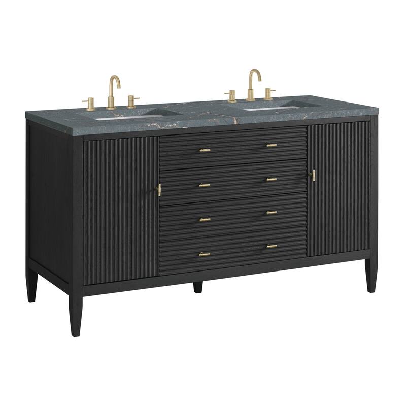 James Martin Vanities 485-V60D-3PBL Myrrin 60" Double Basin Wood