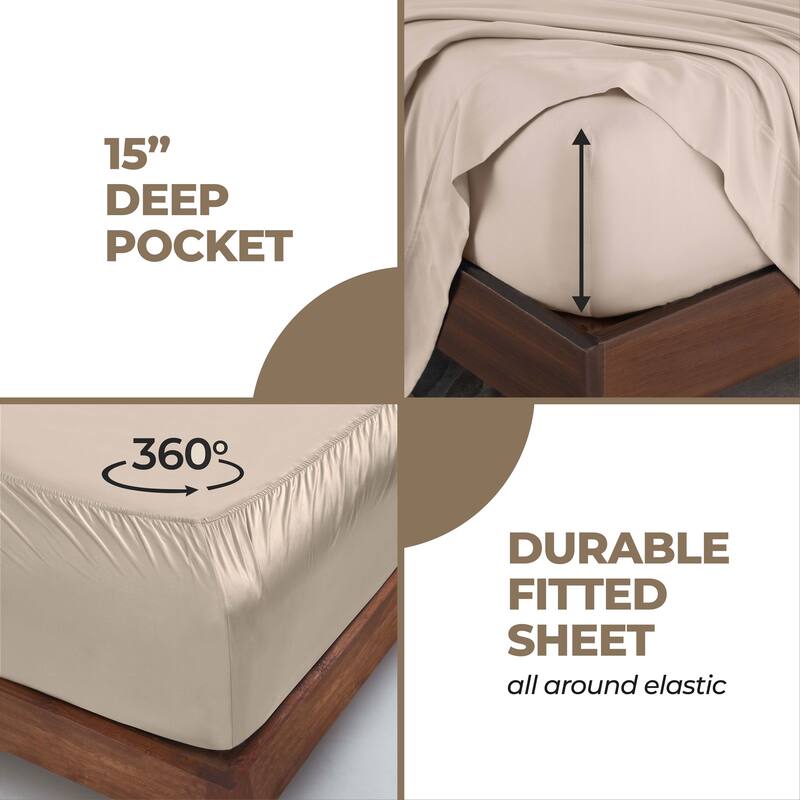 Superior Modal From Beechwood 400 Thread Count Deep Pocket Bed Sheet Set