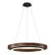 preview thumbnail 27 of 26, Modern 24" Walnut LED Wood Chandelier Ring Chandelier for Living Room Foyer