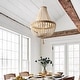 preview thumbnail 2 of 6, Retro Vintage 4-Light Wood Beaded Pendant Bohemian Home Decor For Kitchen Island