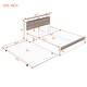 preview thumbnail 12 of 10, Slat Support Full Bed Frame Metal Platform Bed with Trundle - White