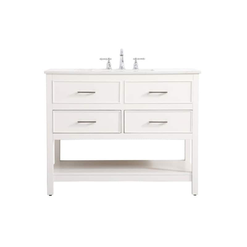 Elegant Lighting VF19042 Sinclaire 42" Free Standing Single Basin - White