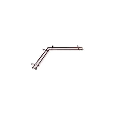 Corner Window Curtain Rod, Adjustable Double Rod, 66-120 Inch, Satin Nickel Finish, Decorative Extendable Rod - M