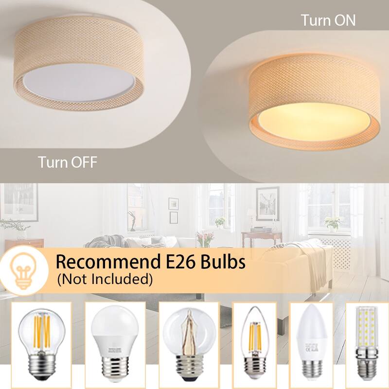 WINGBO 16 inch 3-Light and 20 inch 5-Light Flush Mount Light