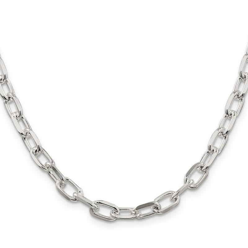 Curata 925 Sterling Silver Polished 6.5mm Unisex Open Cable Chain Necklace (Lobster)