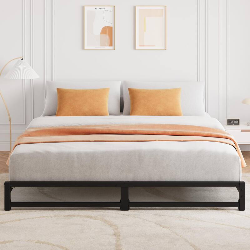 6 Inch Metal Platform Bed Frame with Steel Slat Support