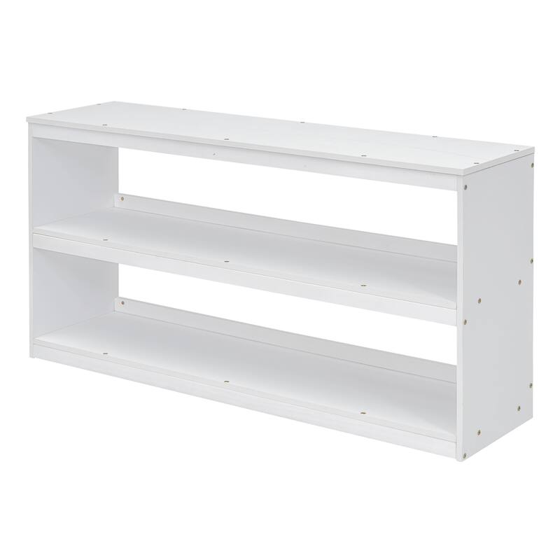 Loft Bed with Retractable Desk Drawers Shelf Staircase Full Size