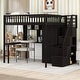 preview thumbnail 23 of 52, Loft Bed with Bookshelf,Drawers,Desk,and Wardrobe Espresso - Full