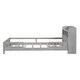 preview thumbnail 11 of 22, Antique Grey Wood Twin Size Platform Bed with LED Light, Storage Headboard, and Safety Guardrail