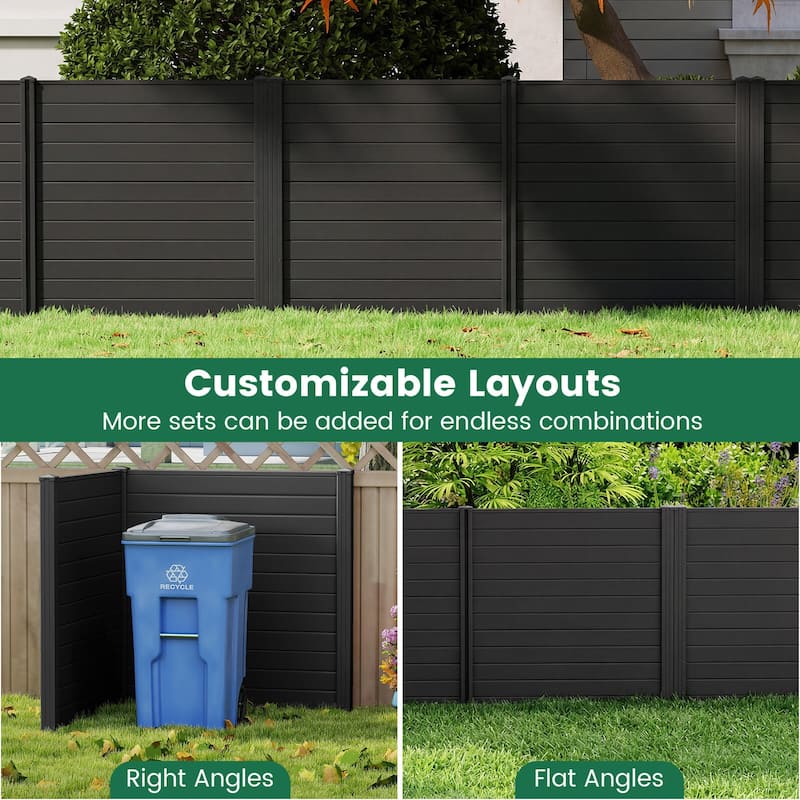Costway Outdoor 48"L x 48"H PVC Privacy Fence Panels with Metal Ground - See Details