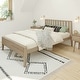 preview thumbnail 11 of 24, Max and Lily Scandinavian Full-Size Bed with Slatted Headboard Blonde