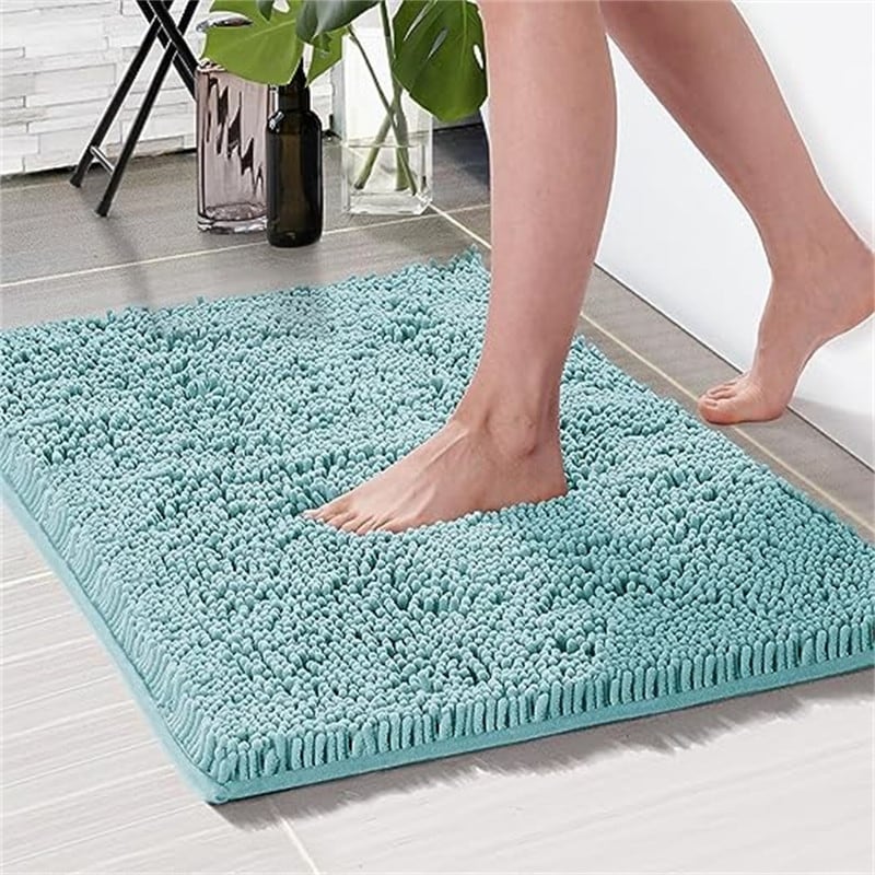 LOCHAS Bathroom Rug Set Turquoise, Soft Bath Rug Set 2 Piece Set, Toilet Mat