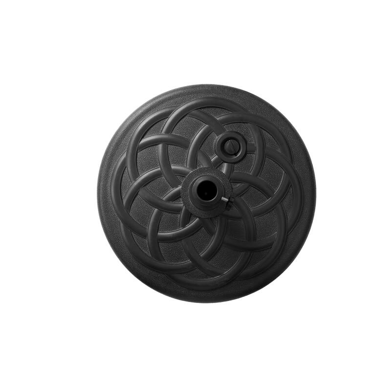 Anmytek Round Patio Umbrella Base with Fillable Port Adjustable Tightening Knob Non Slip Feet for Outdoor Deck Pool Sand