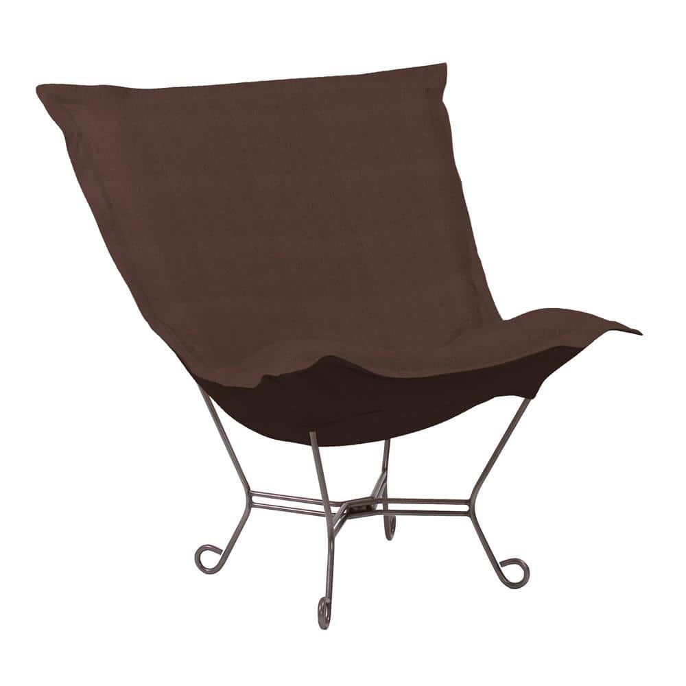 Allan Andrews Scroll Puff Chair with Titanium Frame, Breeze Collection