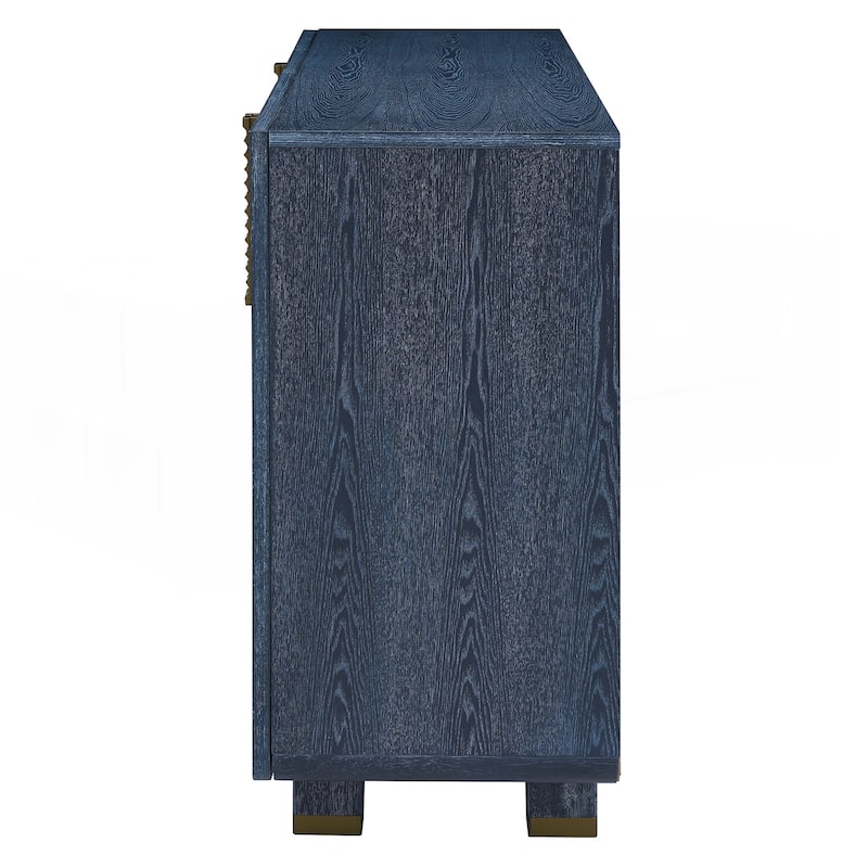 4-Door Vintage Fluted Sideboard Cabinet