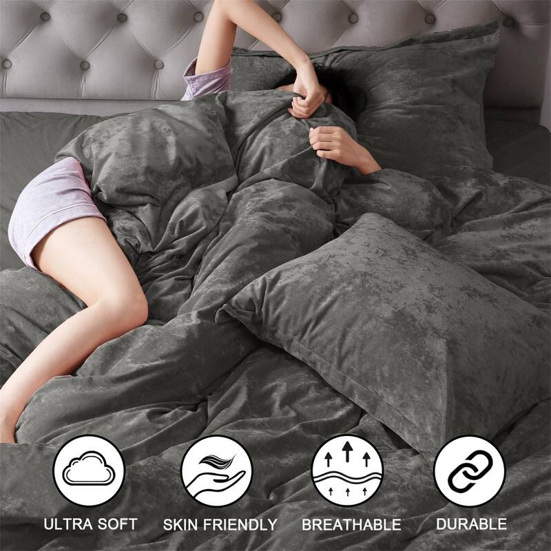 Soft Breathable Velvet Duvet Cover Set On Sale Bed Bath & Beyond