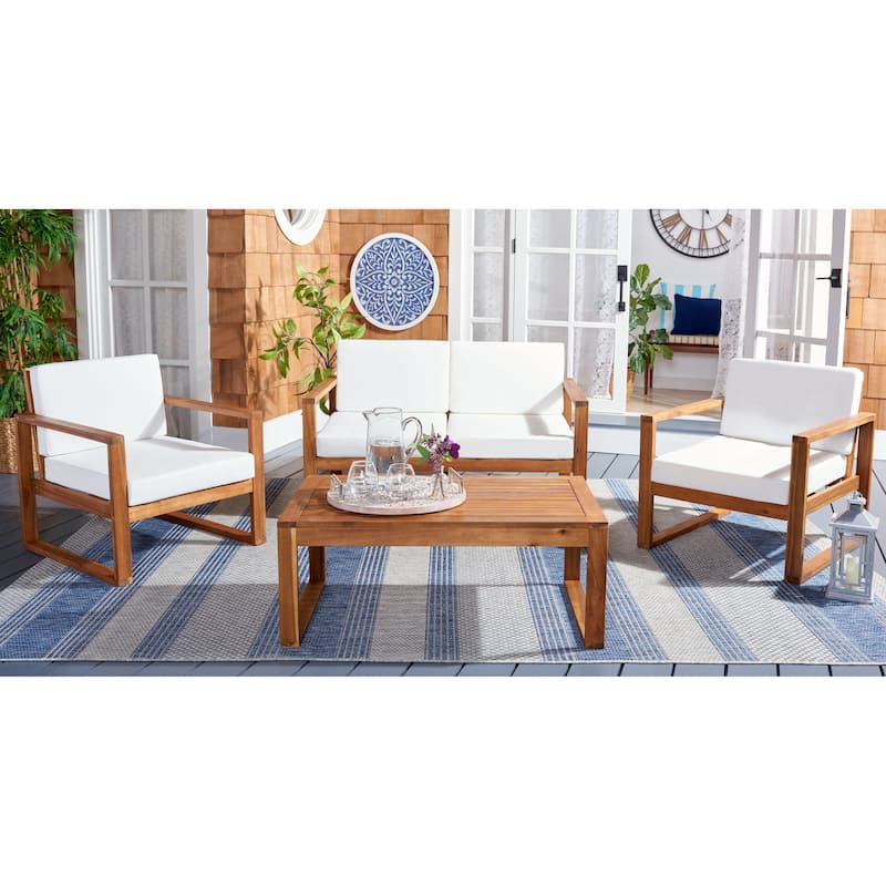 SAFAVIEH Outdoor Jalynn 4-Piece Outdoor Set - 31W x 30D x 50H