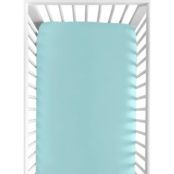 slide 2 of 6, Sweet Jojo Designs Mod Dinosaur Collection Turquoise Blue Microfiber Fitted Crib Sheet