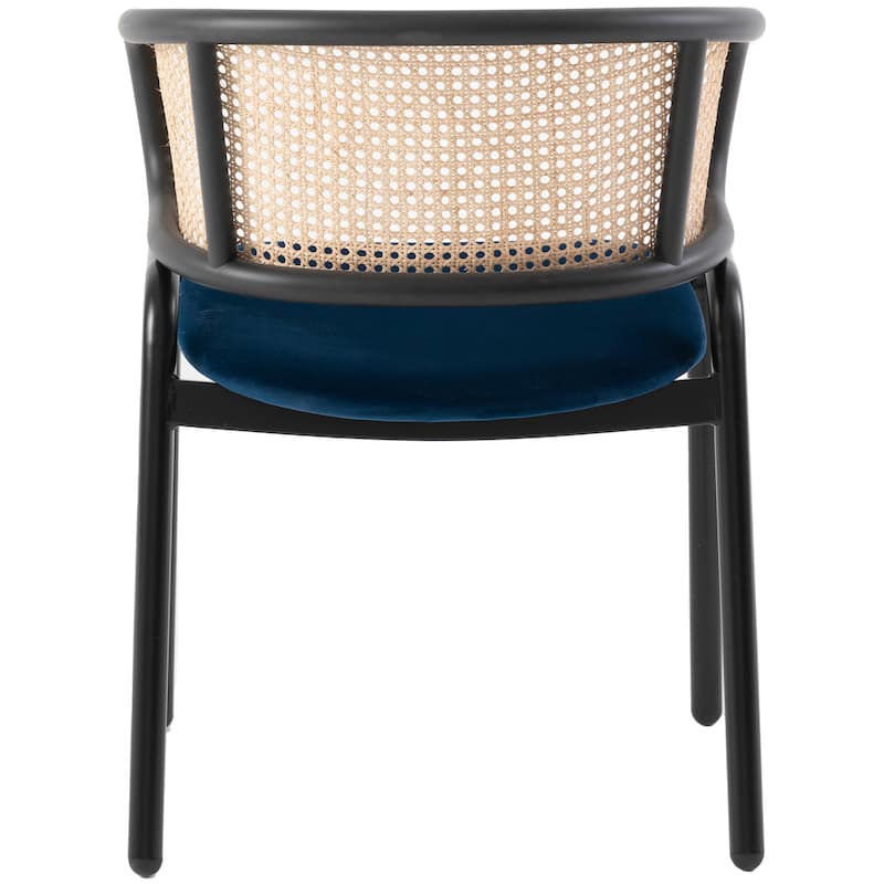 Ervilla Modern Mid-Century Velvet Upholstery Powder-Coated Steel Legs Dining Armchair with Plastic Floor Protectors