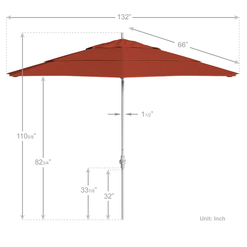 Perry 11ft Round Crank Lift Collar Tilt Aluminum Patio Umbrella by Havenside Home, Base Not Included