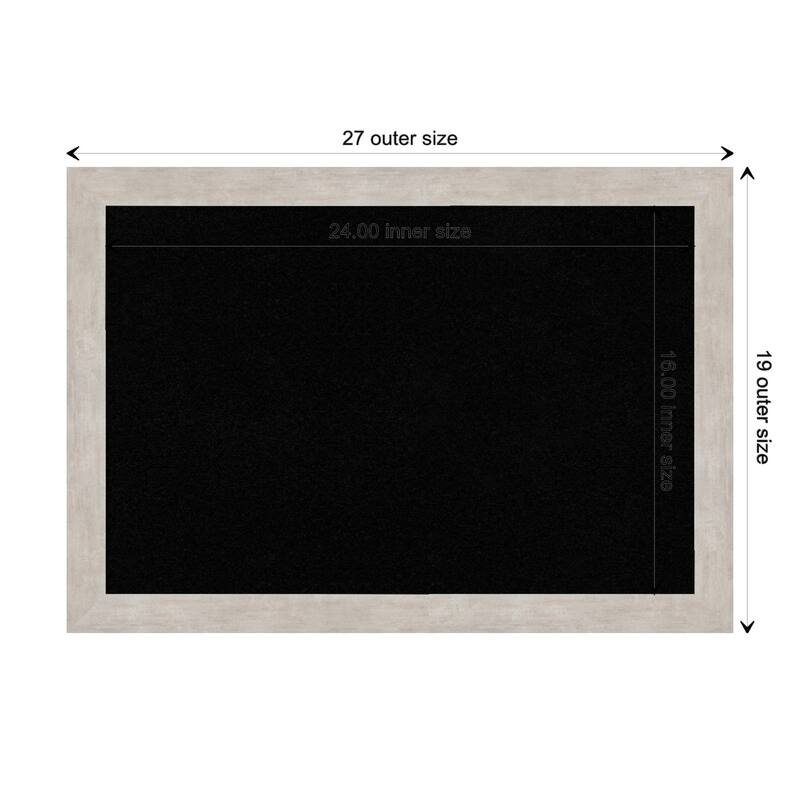 Marred Wood Framed Black Corkboard Bulletin Board - Marred Silver - Board Size 24x16