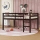preview thumbnail 36 of 50, Solid Rubberwood Loft Bed Frame with Ladder, Guardrails and Underbed Storage Space - Low Height Design for Kids and Teens