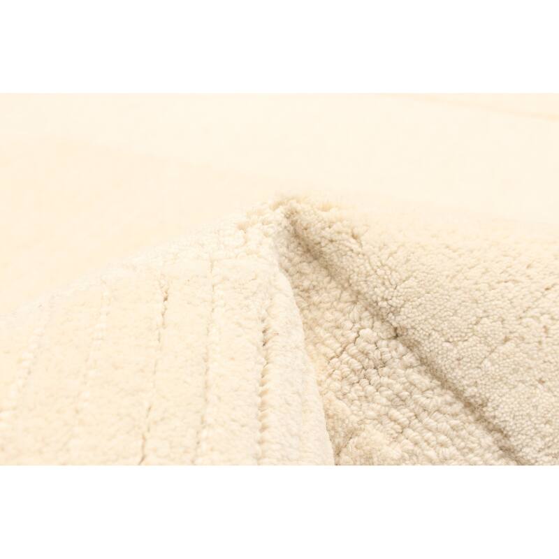 ECARPETGALLERY Hand Tufted Timeless Cream Wool Rug - 5'0 x 8'0