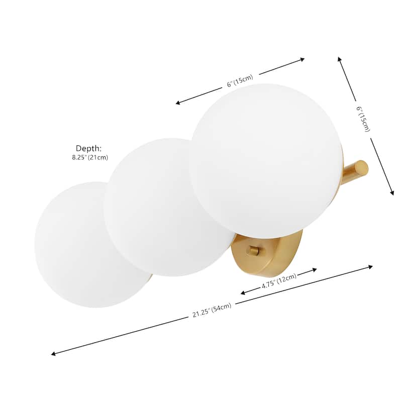 SAFAVIEH Lighting Lambrini 21" Traditional Wall Sconce (3-Bulb) - 6" W x 8" D x 21" H - 21Wx8Dx6H