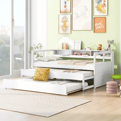 Wood Daybed with 1 Light for Free and USB Charging Design