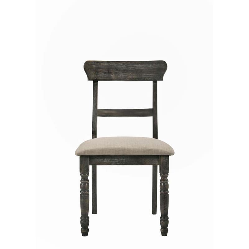 Linen Weathered Gray Finish Side Chair (Set of 2)