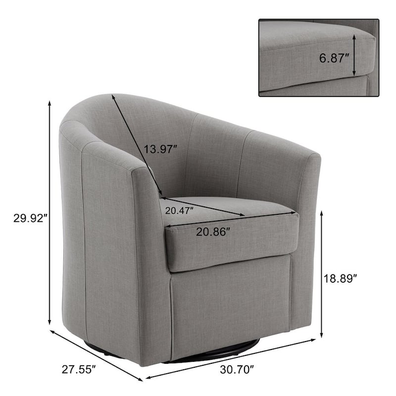 Anna 30"W Swivel Barrel Accent Chair Set of 2