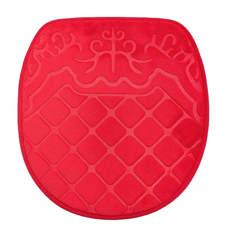 3 Piece Red Ultra Soft Thick Memory Foam Non-Slip Absorbent Bathroom Bath Mat Set