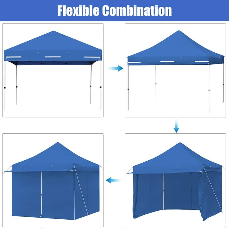 Pop up Gazebo with 4 Height and Adjust Folding Awning - 10' x 10' (L x W x H)