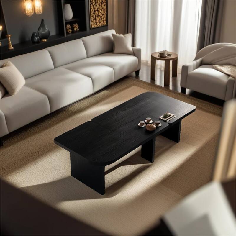 54" Modern Minimalist Thick High-strength MDF Coffee Table - Dark Oak