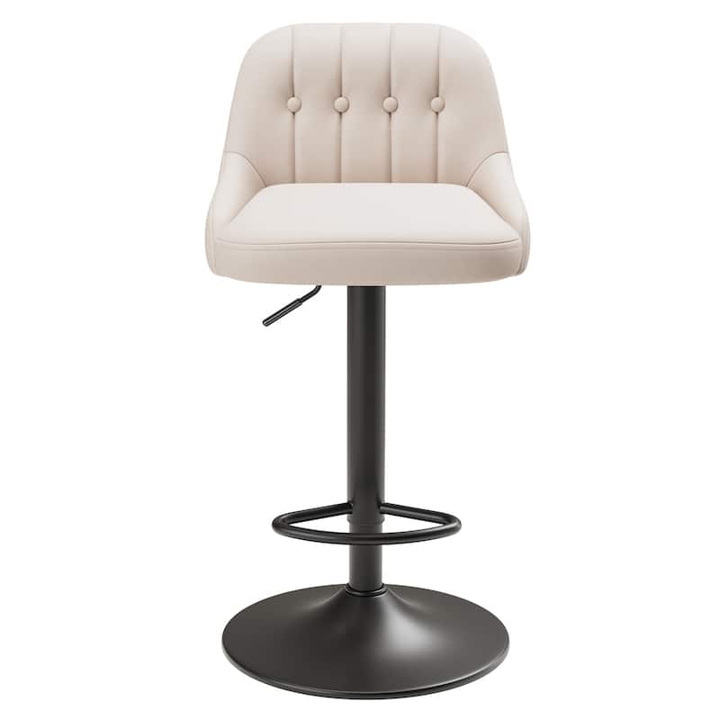 RENEWLINE Adjustable Height Bar Stools with Back, 360° Swivel PU Leather Counter Stools( Set of 1/2/3/4/6)for Kitchen Island