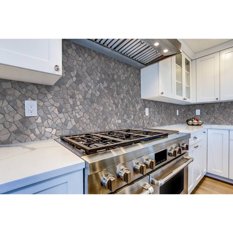 Fit Mosaic 11 in. x 11 in. Marble Mesh-Mounted Mosaic Wall and Floor Tile