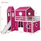 preview thumbnail 12 of 13, Full Size Loft Bed with Slide, Pink Tent, Tower, Playhouse Design & Spacious Under-Bed Storage for Bedroom, Easy Assembly, Pink