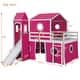 preview thumbnail 27 of 28, Full Size Loft Bed with Slide, Tent & Tower, Playhouse Design, Solid Wood Frame, Castle-Themed Bed for Kids, Blue