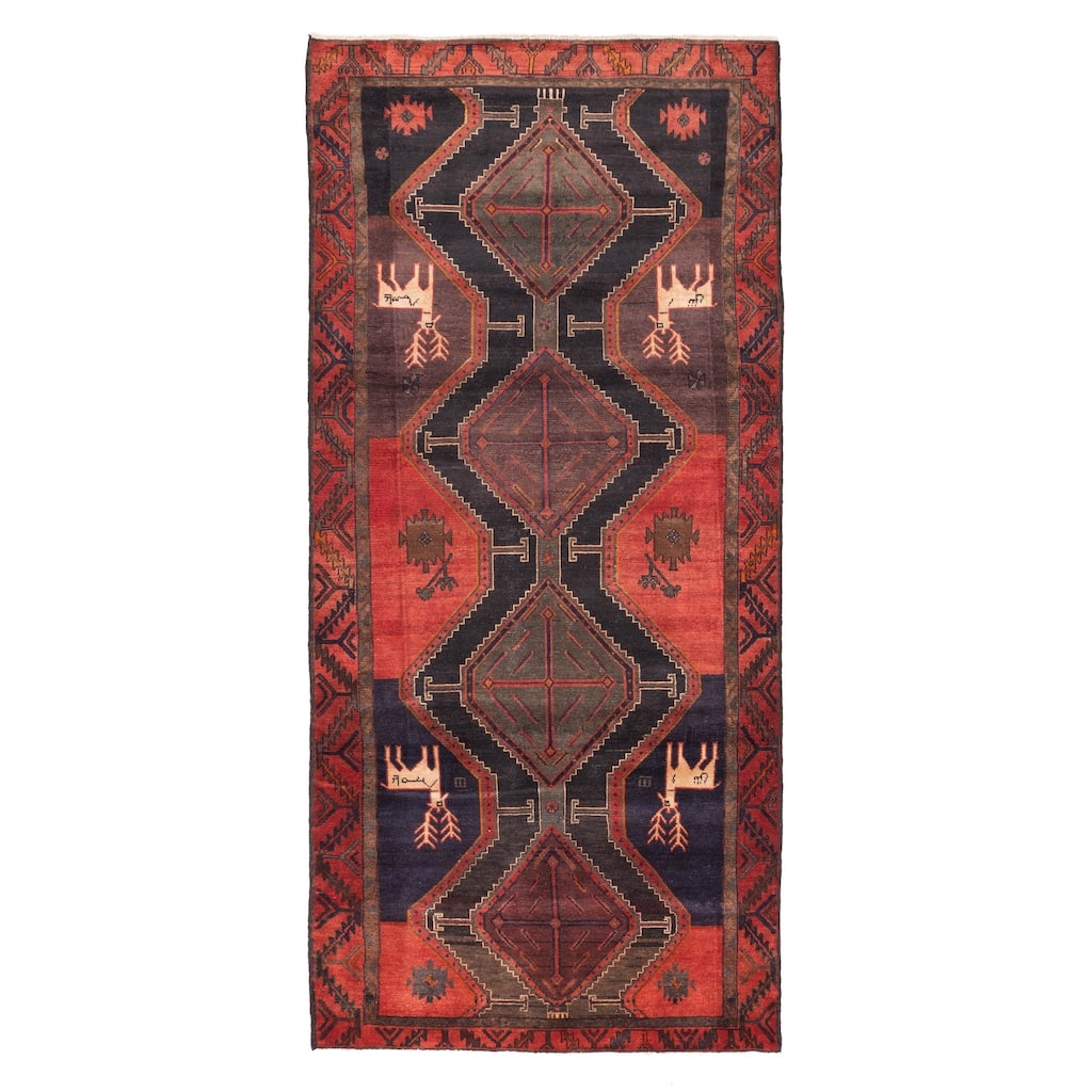 ECARPETGALLERY Hand-knotted Konya Anatolian Black, Red Wool Rug - 4'5 x 9'8