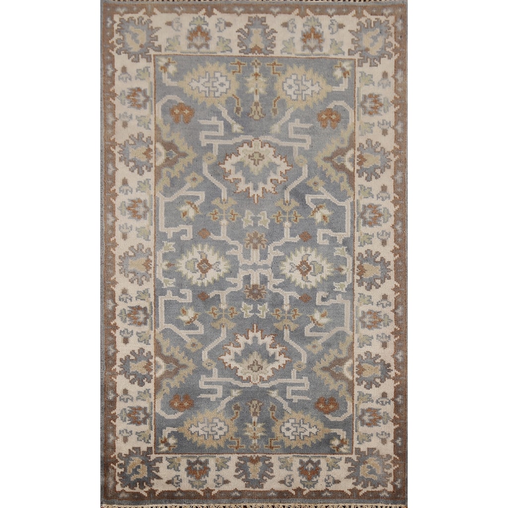 All-Over Oushak Indian Accent Rug Handmade Wool Carpet - 3'3"x 5'5"