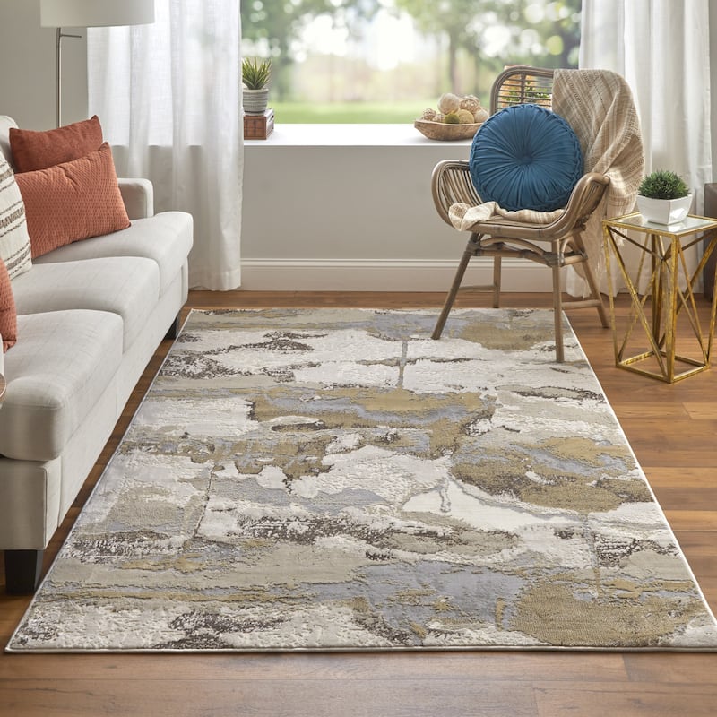 Zewo Abstract Area Rug By HomeRoots - 9' x 12'
